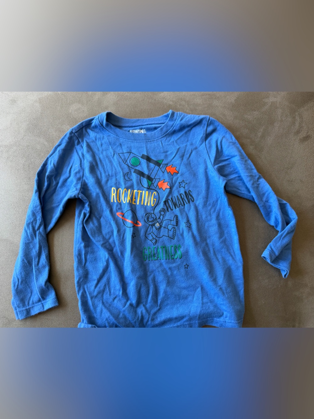 Garanimals Blue Boys' Long-Sleeve Swim Rash Guard with Rocket Graphic